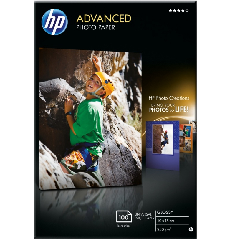 Hartie HP Advanced Glossy Photo 10x15 cm (4x6 inch) 100 coli