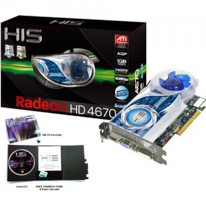 HIS Radeon HD4670 IceQ 1GB DDR3 128-bit HDMI AGP