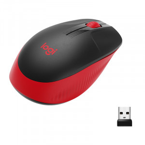 Logitech M190, Wireless, Red
