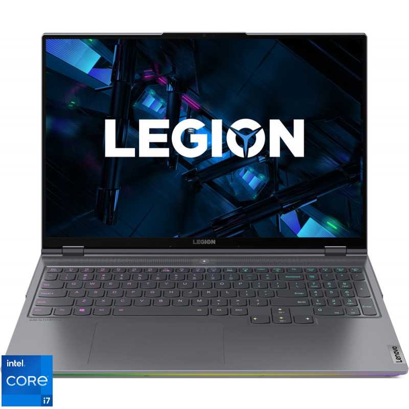 Laptop Lenovo Gaming 16” Legion 7 16ITHg6, WQXGA IPS 165Hz G-Sync, Procesor Intel® Core™ i7-11800H (24M Cache, up to 4.60 GHz), 16GB DDR4, 1TB SSD, GeForce RTX 3070 8GB, No OS, Storm Grey Lenovo imagine noua idaho.ro