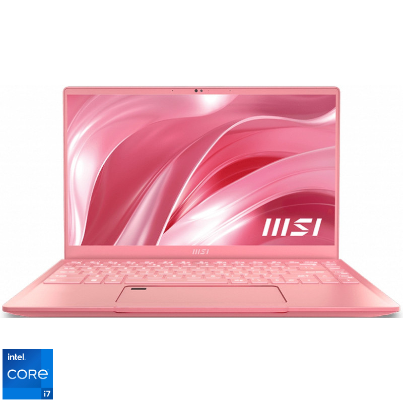Laptop MSI 14” Prestige 14 A11SCX, FHD, Procesor Intel® Core™ i7-1185G7 (12M Cache, up to 4.80 GHz, with IPU), 16GB DDR4X, 1TB SSD, GeForce GTX 1650 4GB, No OS, Rose Pink MSI imagine noua idaho.ro