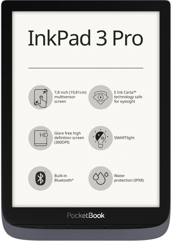E-book Reader PocketBook Inkpad 3 Pro Metallic Grey