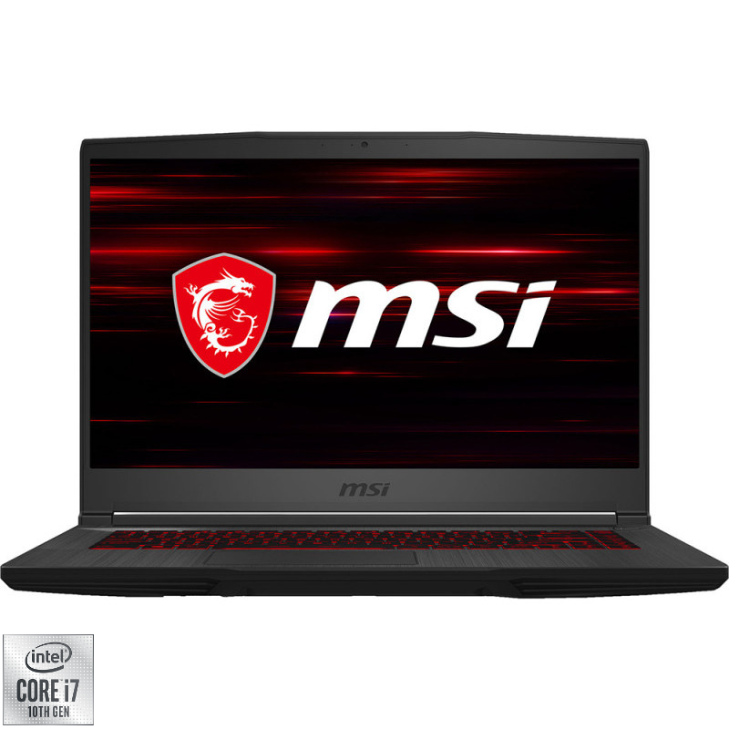 Laptop MSI Gaming 15.6'' GF65 Thin 10SDR, FHD 144Hz, Procesor Intel® Core™ i7-10750H (12M Cache, up to 5.00 GHz), 8GB DDR4, 512GB SSD, GeForce GTX 1660 Ti 6GB, No OS, Dark Grey
