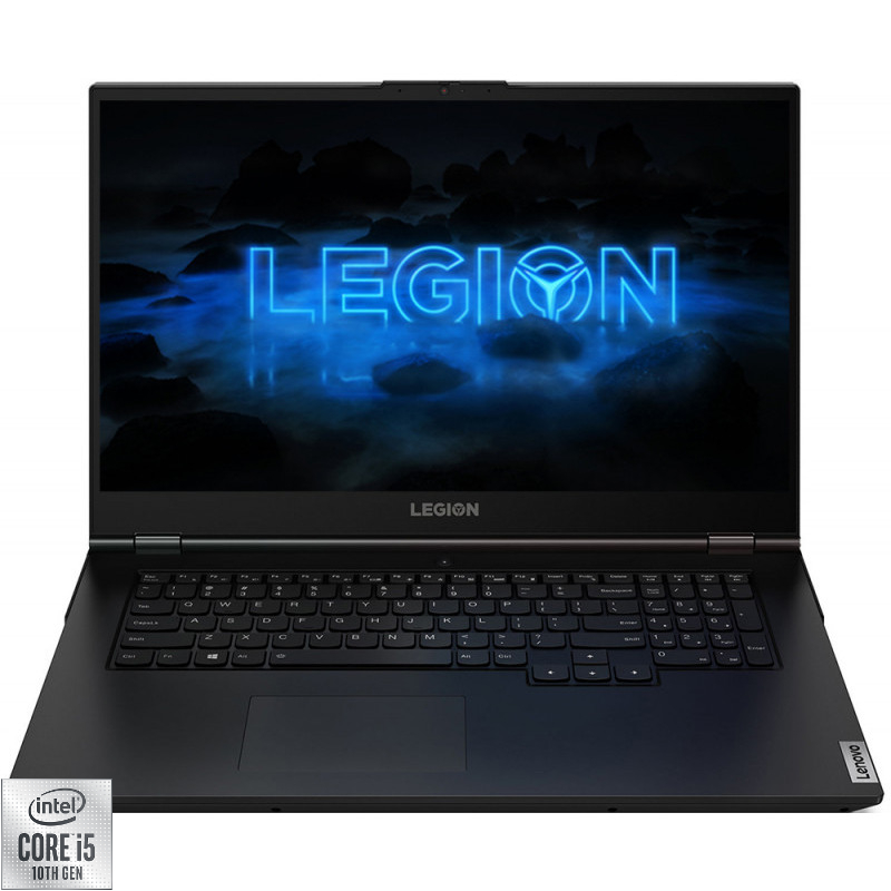 Laptop Lenovo Gaming 17.3'' Legion 5 17IMH05, FHD IPS 144Hz, Procesor Intel® Core™ i5-10300H (8M Cache, up to 4.50 GHz), 16GB DDR4, 512GB SSD, GeForce GTX 1650 Ti 4GB, No OS, Phantom Black