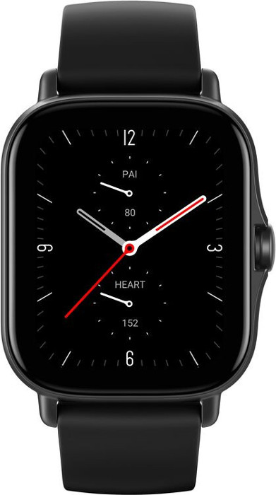 SmartWatch Amazfit GTS 2E, aluminiu negru, curea silicon negru, Bluetooth, GPS, si senzor HR