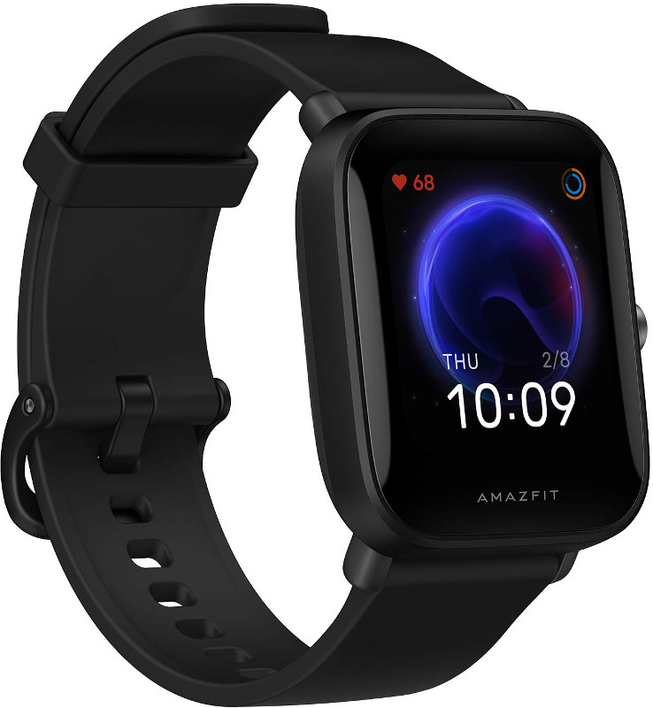SmartWatch Amazfit Bip U, negru, curea silicon negru, Bluetooth, senzor HR si OxygenBeats