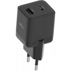 Incarcator retea Allity ATC-01-20WAC, 1x USB-C, 1x USB, Quick Charge 20 W, GaN, Black