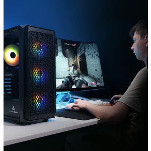 Gaming BALAUR Battle Ready, Intel i5-14400F 2.5GHz, 32GB DDR5, 1TB SSD, RTX 4060 8GB GDDR6, Iluminare RGB, Windows 11 Home