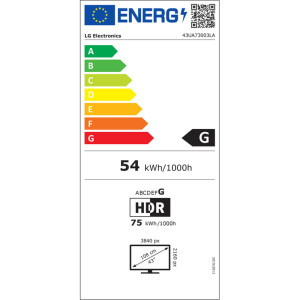 LG Smart TV 43UA73003LA Seria UA73 108cm 4K UHD HDR