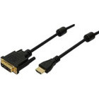Cablu video Logilink CH0015 HDMI Male - DVI-D Male, 5 m, Negru