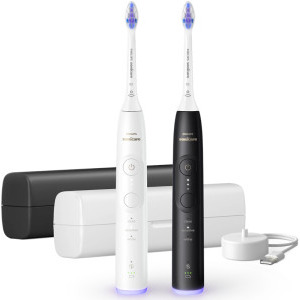 Philips Sonicare Set 2x Periute de dinti electrice Seria 6500 HX7419/01 Alb & Negru