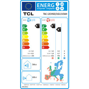 TCL BreezeIN 2.0 TAC-12CHSD/UG11V3AH, 12000 BTU, Clasa A+++/A++, Wi-Fi, Inverter