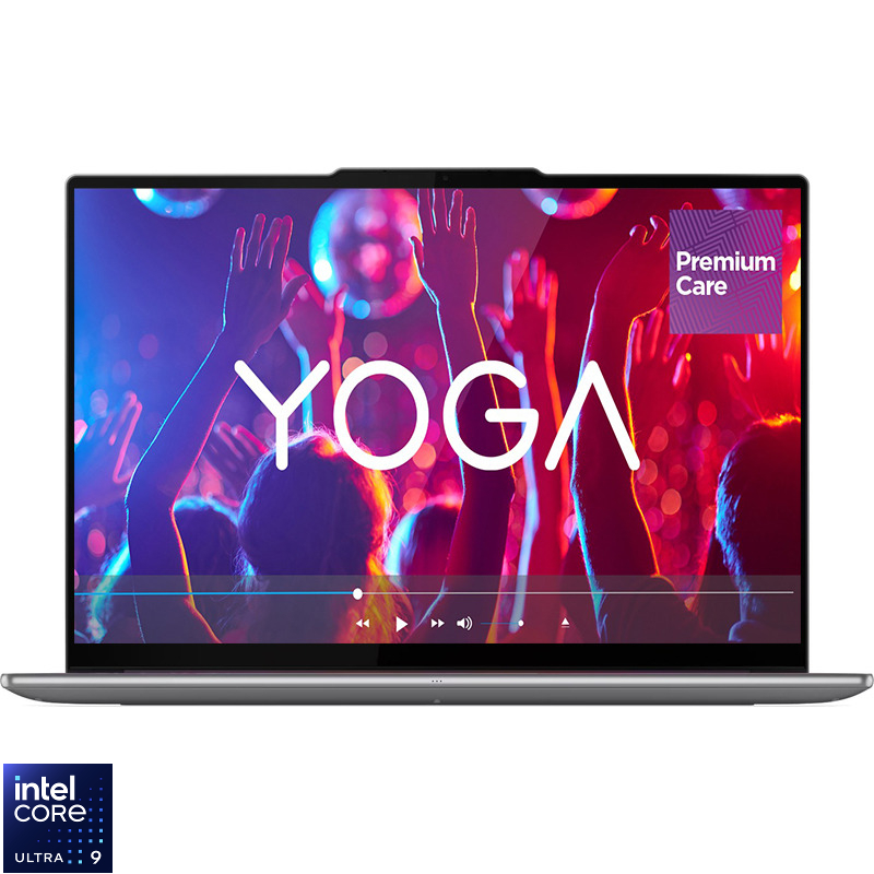 Laptop Lenovo 16'' Yoga Pro 9 16IAH10, 3.2K OLED 120Hz, Procesor Intel® Core™ Ultra 9 285H (24M Cache, up to 5.40 GHz), 64GB LPDDR5X, 2x 1TB SSD, GeForce RTX 5070 8GB, Win 11 Pro, Luna Grey, 3Yr Onsite Premium Care