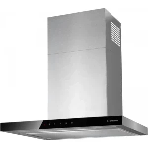 Hota Turbionaire decorativa TEY60W, Putere de absorbtie 800 m3/h, Aspiratie perimetrala, Iluminare LED, Clasa A++, 60 cm, Inox