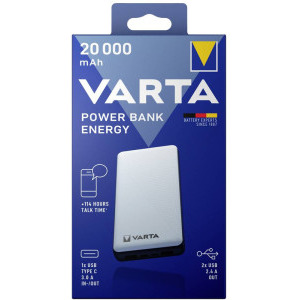 Varta Energy 20000mAh, 1x USB-C, 2x USB, 15W, White