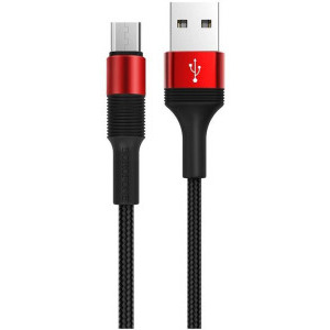 Borofone BX21 Outstanding, USB Male la microUSB, 1 m, Black/Red