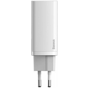 Baseus GaN2 Lite, Quick Charge 63W, 1x USB, 1x USB-C, White
