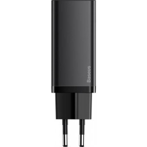 Baseus GaN2 Lite, Quick Charge 63W, 1x USB, 1x USB-C, Black