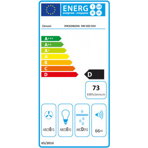 Zanussi semineu ZHC62462XA, Putere de absorbtie 420 m3/h, 60 cm, Inox