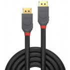 Cablu video LINDY Anthra, DisplayPort Male - DisplayPort Male, v1.4, 2m, negru-gri