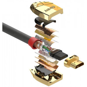 LINDY Gold, HDMI Male - HDMI Male, v2.0, 10m, gri-auriu