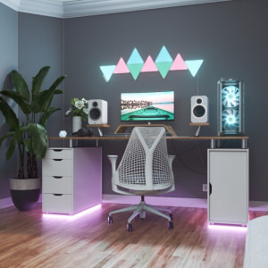 Nanoleaf Panouri extindere Shapes Triangles, Wi-Fi, LED, RGB compatibil Apple HomeKit, Google Assistant, 3 panouri