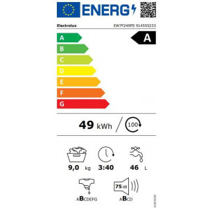 Electrolux EW7F249PS, 9 kg, 1400 RPM, Clasa A, Inverter, SensiCare, TimeManager, Alb