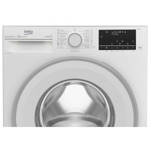 Beko B3WFU7704WB, Slim, 7 kg, 1000 RPM, Clasa D, Recycled Tub, ProSmart Inverter, AddXtra, Hygiene+ SteamCure, AutoClean Detergent Drawer, Fast+, Alb