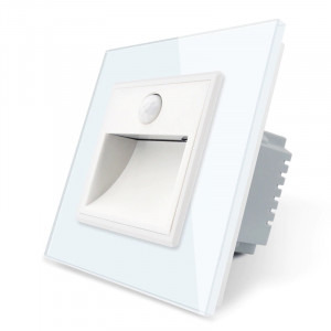 Livolo Lampa de veghe LED cu rama din sticla, Senzor miscare incorporat, Alb