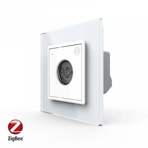 Livolo Senzor Control Sunet si Lumini cu Rama din Sticla, Protocol Zigbee, Alb