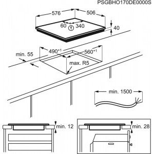 Zanussi ZHRN642X, Vitroceramica, 4 zone de gatit, Control touch, 60 cm, Negru
