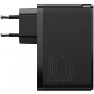 Baseus Gan2 Pro, Super Quick Charger 100W, 2x USB, 2x USB-C, Black