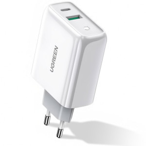 Incarcator retea Ugreen CD170, 1x USB-C, 1x USB, Quick Charge 4.0 36 W, White