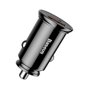 Baseus Circular Plastic PPS, 1x USB, 1x USB-C, 30W, Black