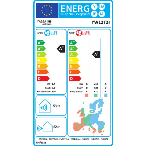 Yamato Optimum YW12T2N, 12000 BTU, Clasa A++/A+, Wi-Fi, Inverter, Golden Fin + Kit instalare inclus