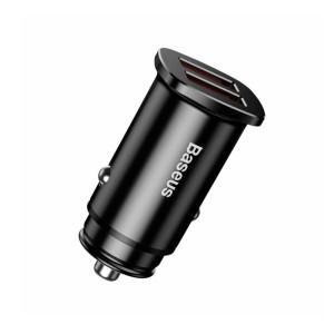 Incarcator auto Baseus Metal, 2x USB, Quick Charge 3.0, 30W, Black