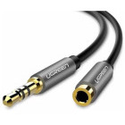 Cablu audio Ugreen AV118, 1x Jack 3.5 mm Male - Jack 3.5 mm Female, 1 m, Negru