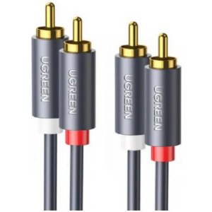 Cablu audio Ugreen AV104, 2x RCA Male - 2x RCA Male, 2 m, Negru