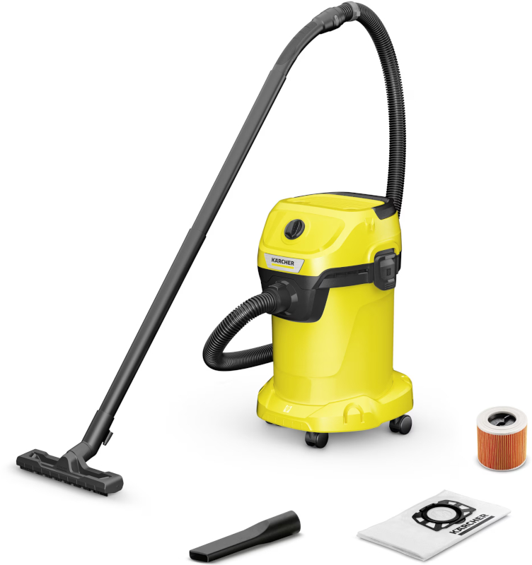 Karcher WD 2 Plus V-12/6/18/C, cu sac, 1000W, 12L, Galben/Negru