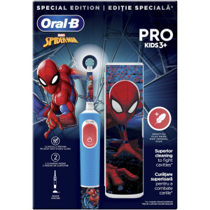 Oral-B Periuta de dinti electrica copii Pro Kids Spiderman + Trusa de calatorie