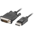 Cablu video Lanberg DisplayPort Male - DVI-D Male, 1.8 m, Negru