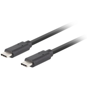 Cablu periferice Lanberg USB-C 3.2 Gen 2 Male la USB-C 3.2 Gen 2 Male, 1 m, DP Alt Mode, PD 100 W, Negru