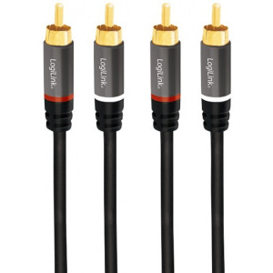 Cablu audio Logilink CA1202 2x RCA Male - 2x RCA Male, 1 m, Negru