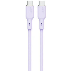 Cablu de date / adaptor Aukey USB-C Male la USB-C Male, 100 W, 1.8 m, Purple