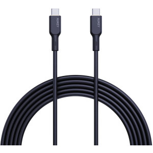Cablu de date / adaptor Aukey USB-C Male la USB-C Male, 100 W, 1.8 m, Black