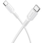 Cablu de date / adaptor Borofone BX116, USB-C Male la USB-C Male, 60 W, 1 m, White