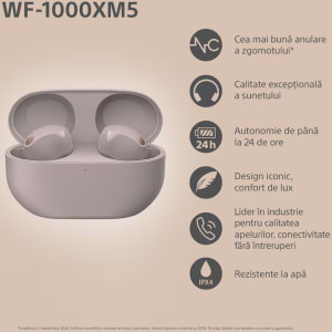 Sony Casti Wireless In-Ear WF-1000XM5 Pink