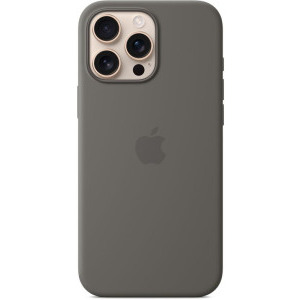 Apple Protectie pentru spate, material silicon, cu MagSafe pentru iPhone 16 Pro Max, culoare Stone Gray