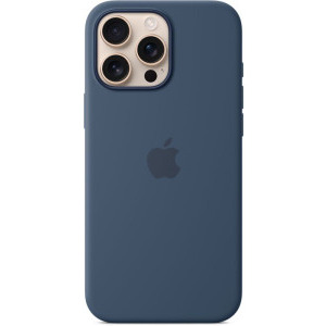 Apple Protectie pentru spate, material silicon, cu MagSafe pentru iPhone 16 Pro, culoare Denim