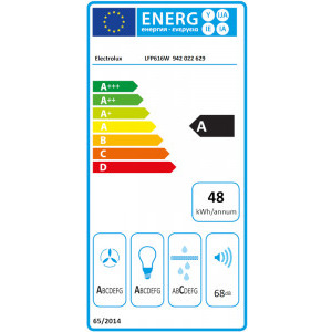 Electrolux telescopica LFP616W, Putere de absorbtie 600 m3/h, 1 motor, 60 cm, Alb